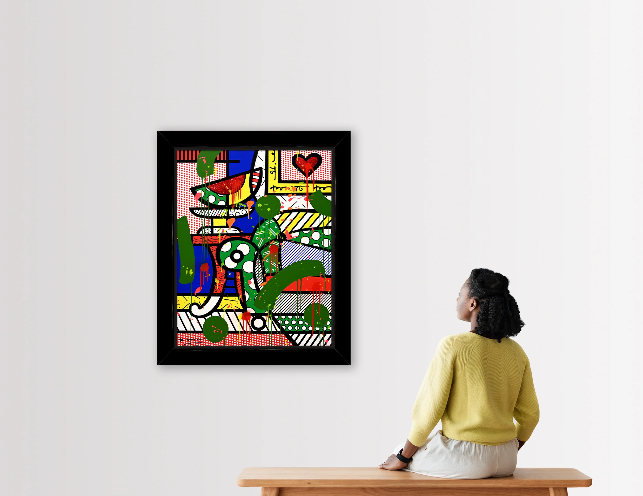 The Green Sofa - Mixed Media Original - Image 22