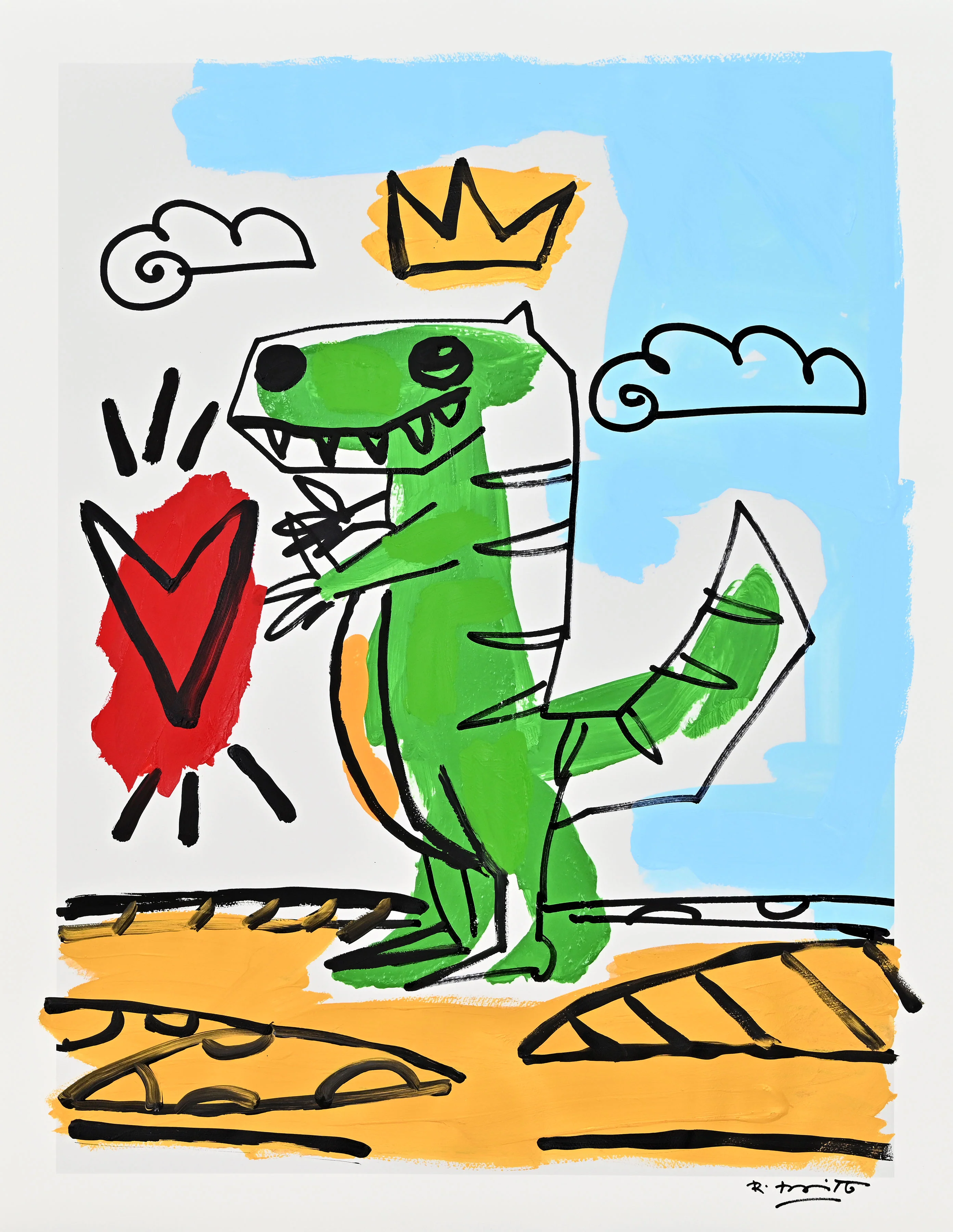 Thomas Collection (Dinosaur) - Mixed Media Original