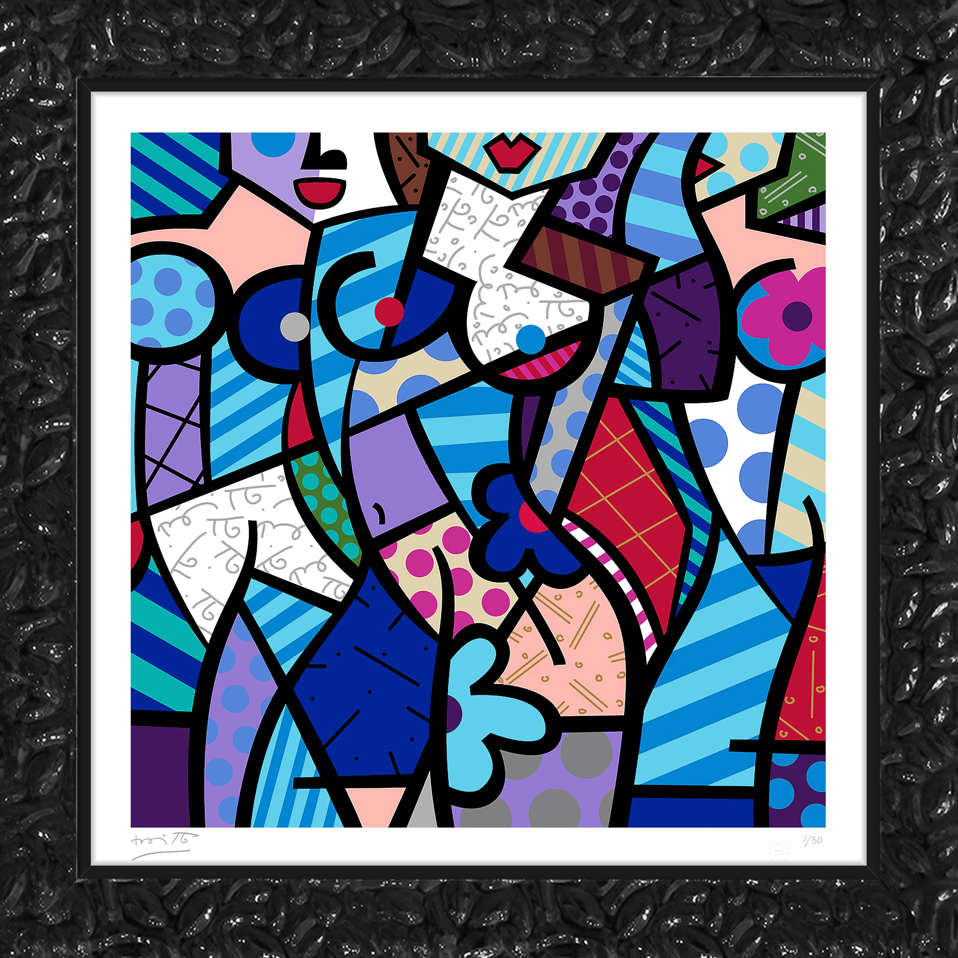 THREE GRACES-WINTER (BLUE) - Serigraph - Image 10