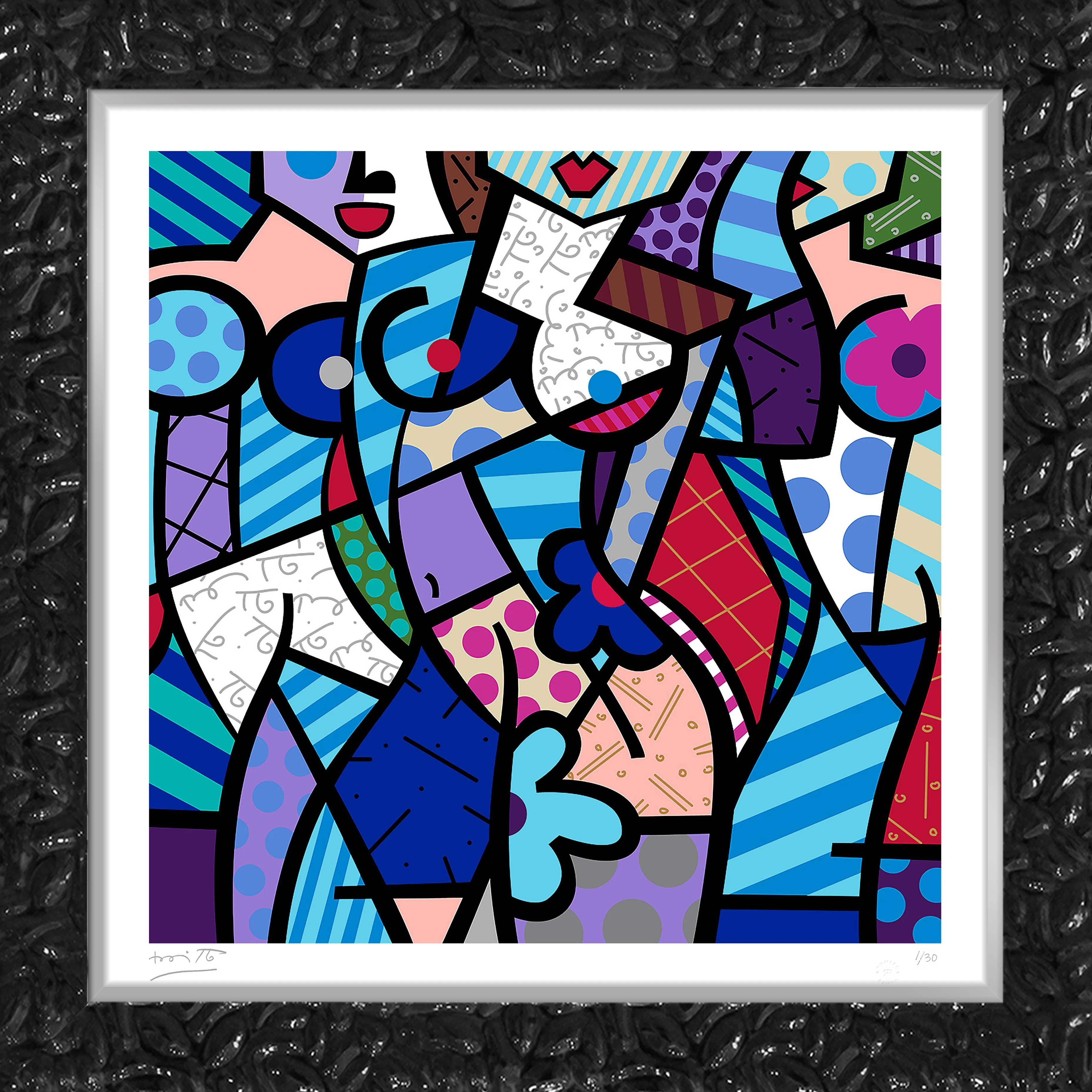 THREE GRACES-WINTER (BLUE) - Serigraph - Image 11