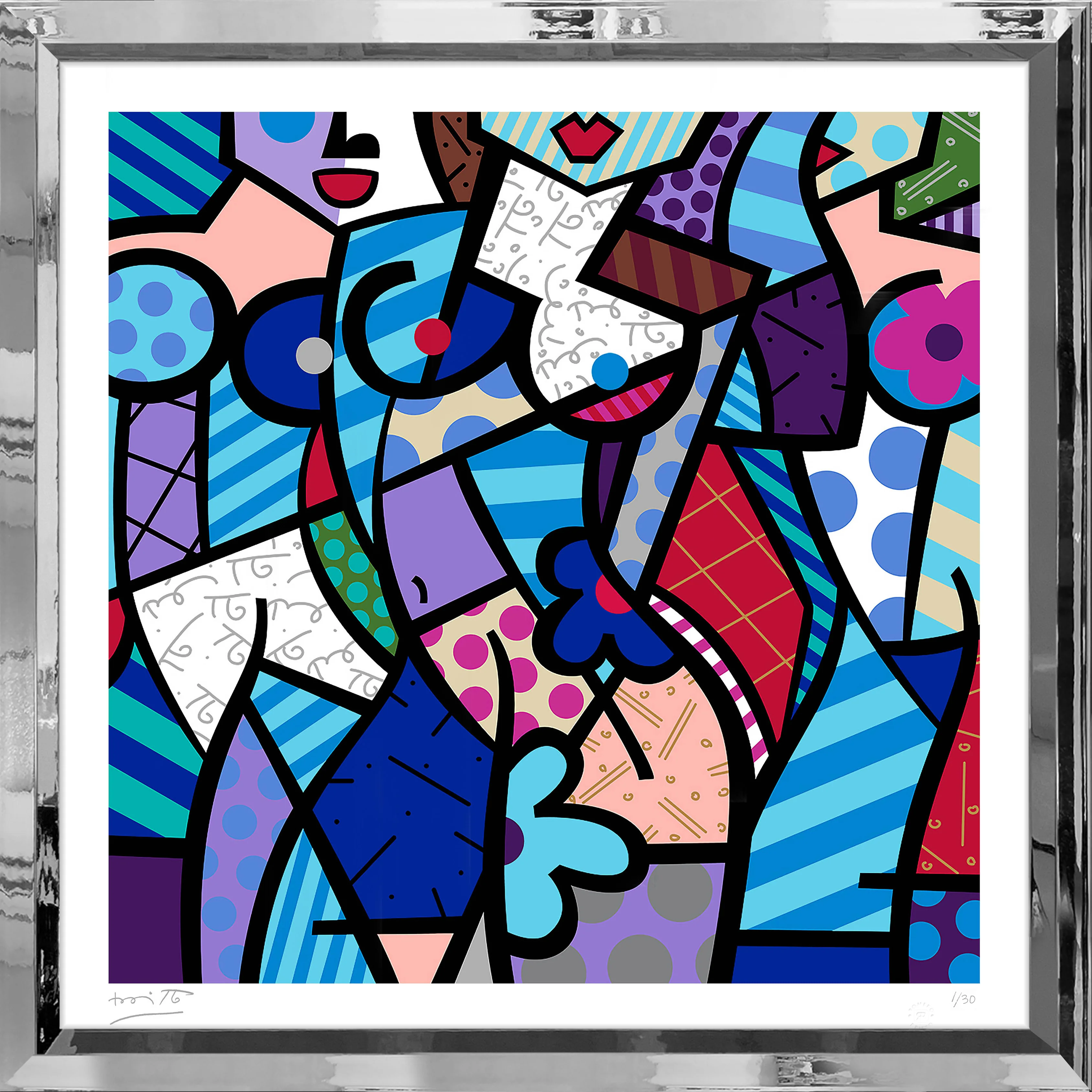 THREE GRACES-WINTER (BLUE) - Serigraph - Image 12