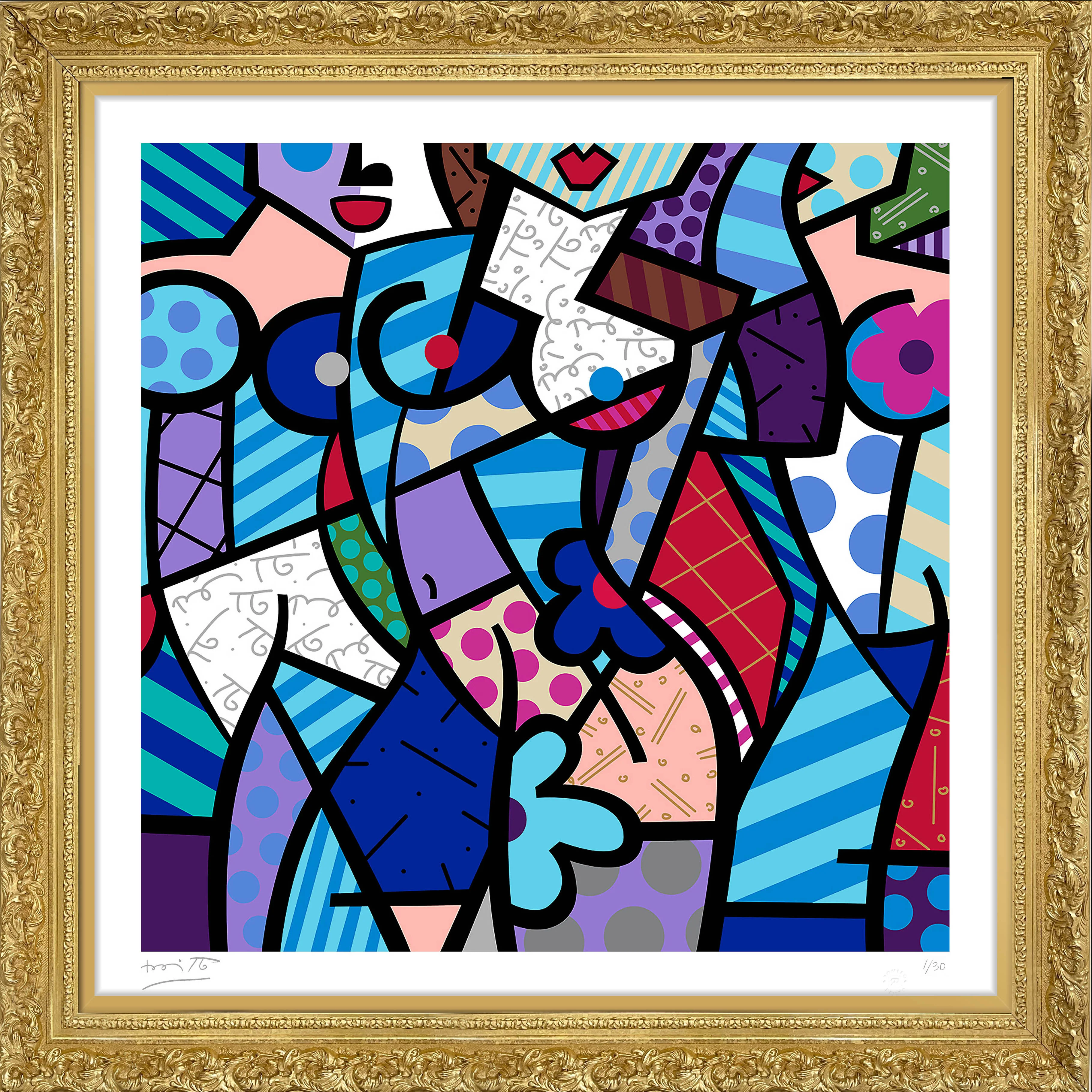 THREE GRACES-WINTER (BLUE) - Serigraph - Image 13