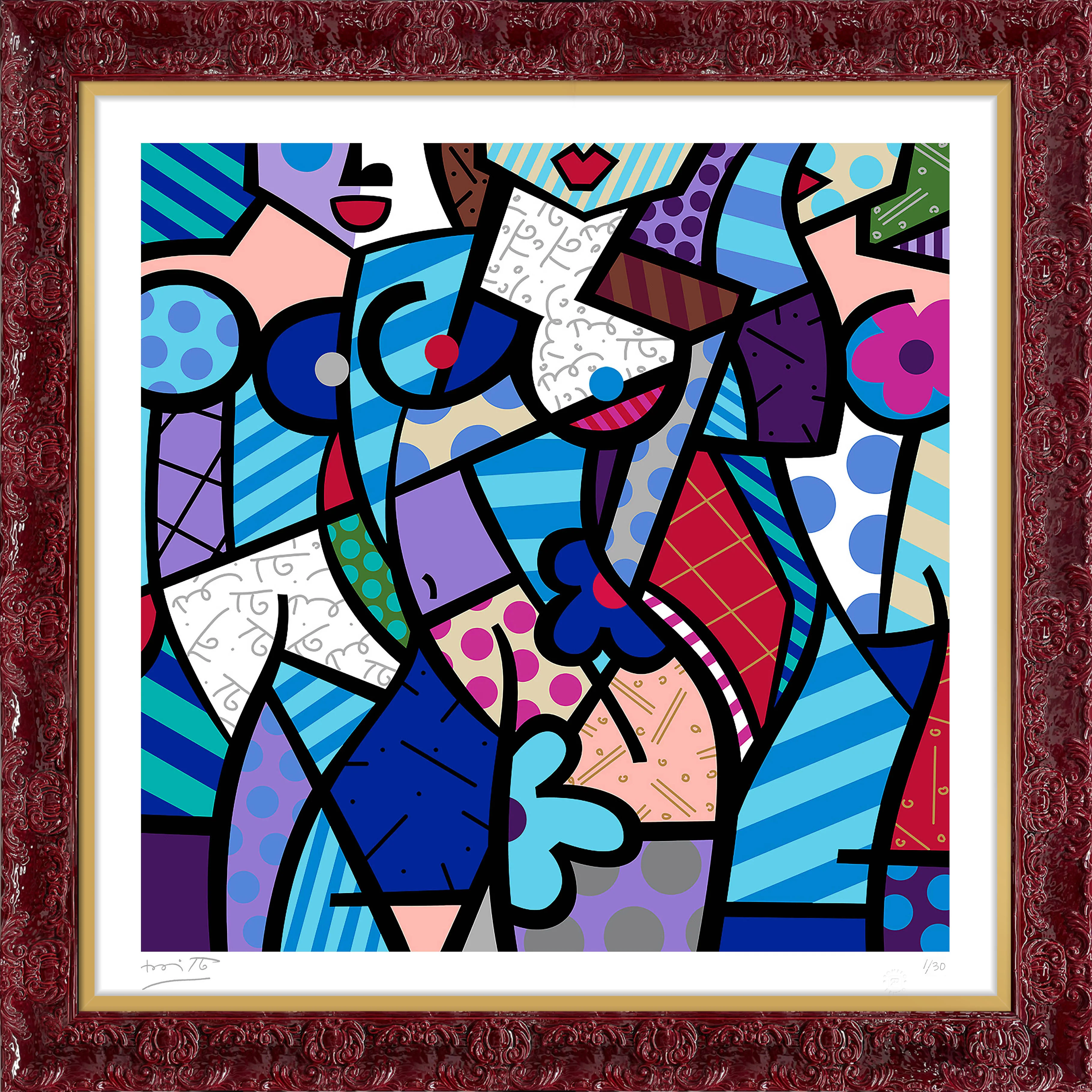 THREE GRACES-WINTER (BLUE) - Serigraph - Image 14
