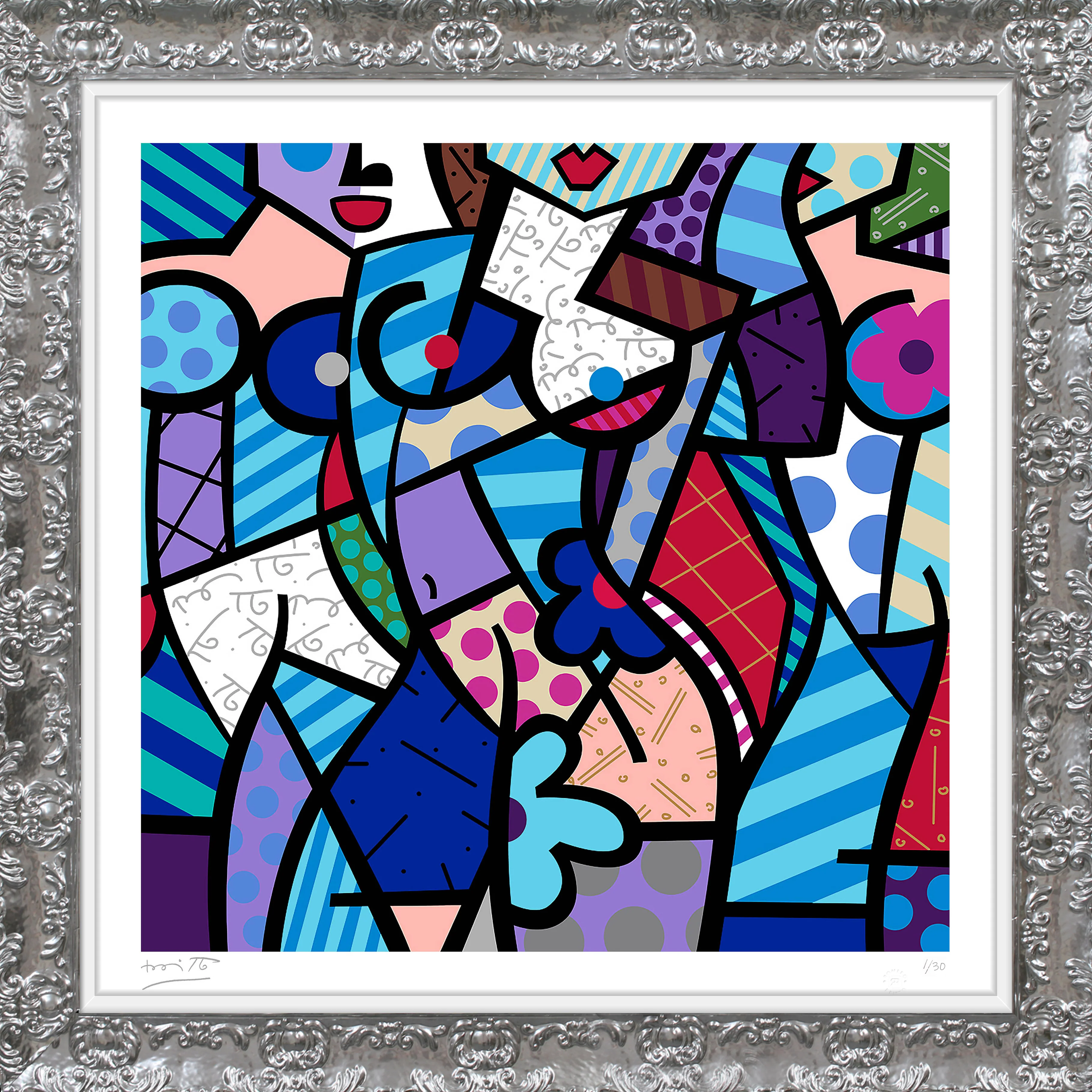 THREE GRACES-WINTER (BLUE) - Serigraph - Image 15