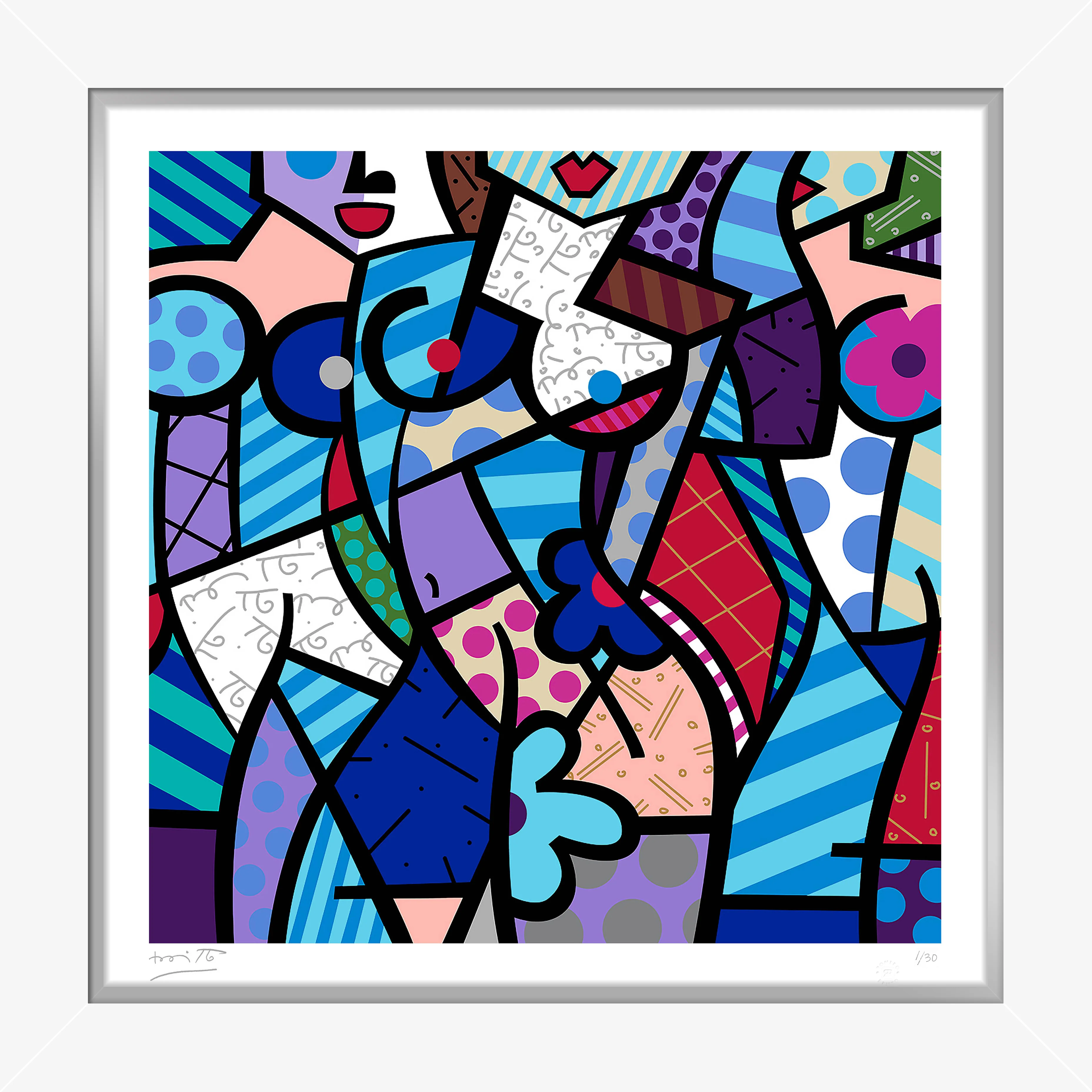 THREE GRACES-WINTER (BLUE) - Serigraph - Image 16