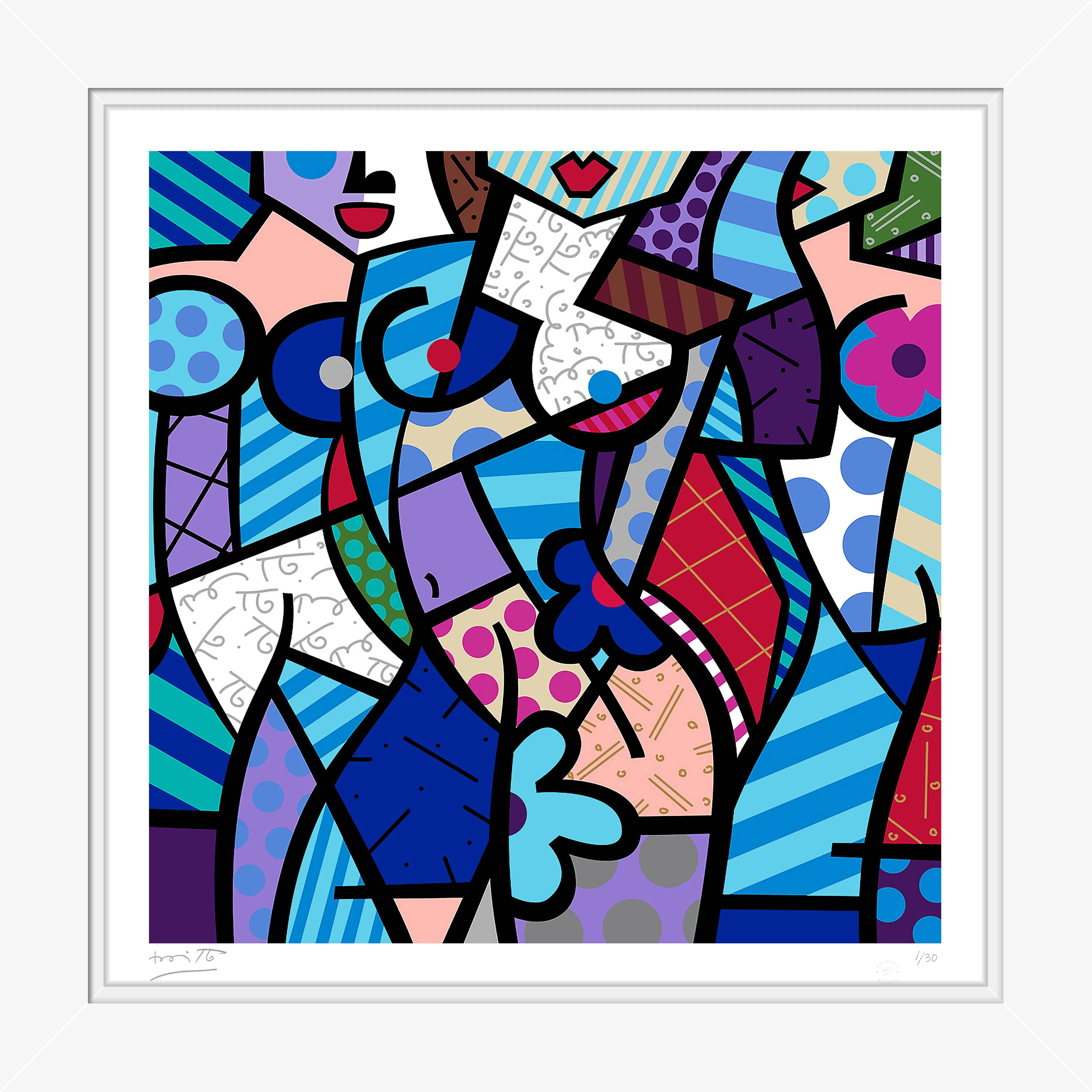 THREE GRACES-WINTER (BLUE) - Serigraph - Image 17