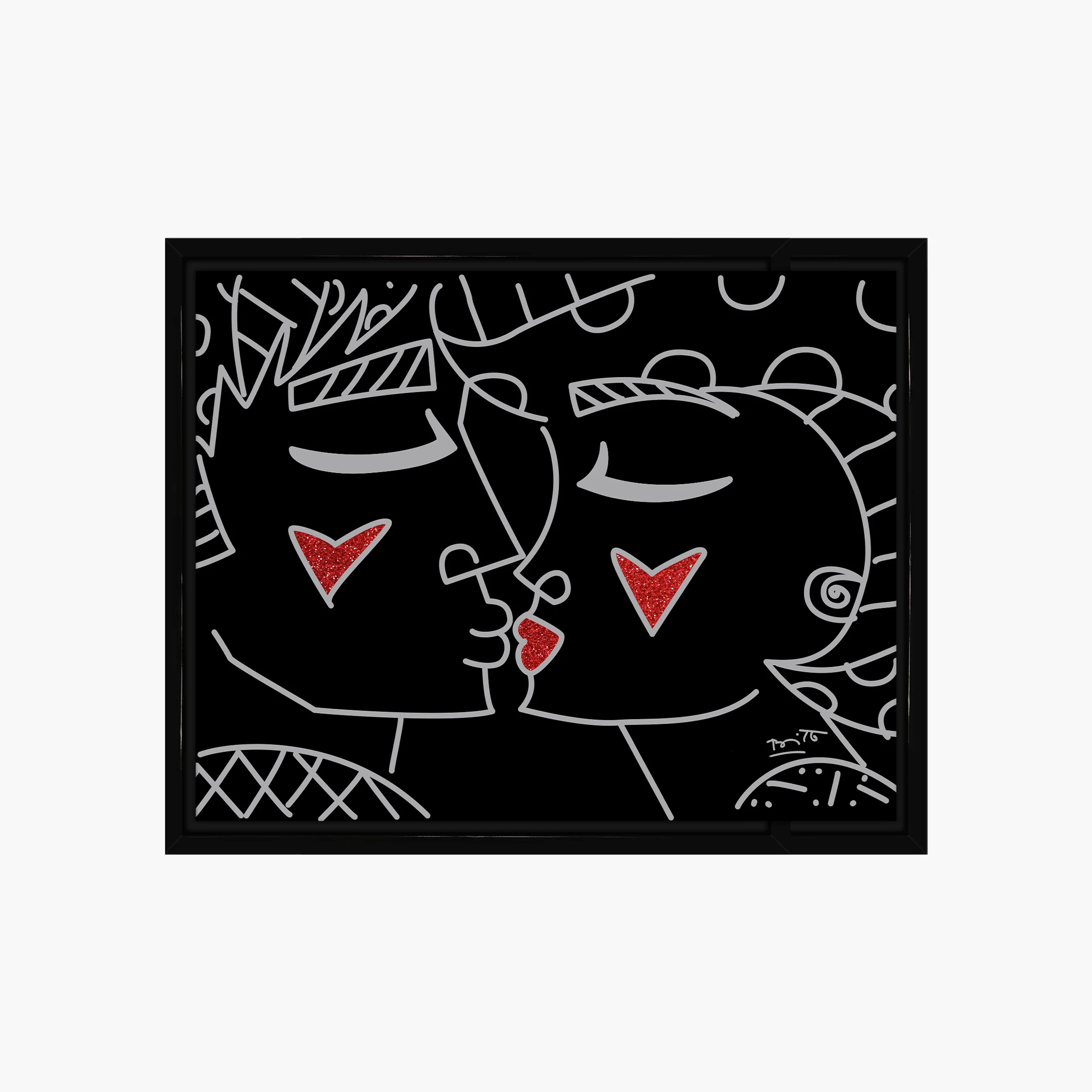 Two Red Hearts Red Lips - Limited Edition Print - Image 5
