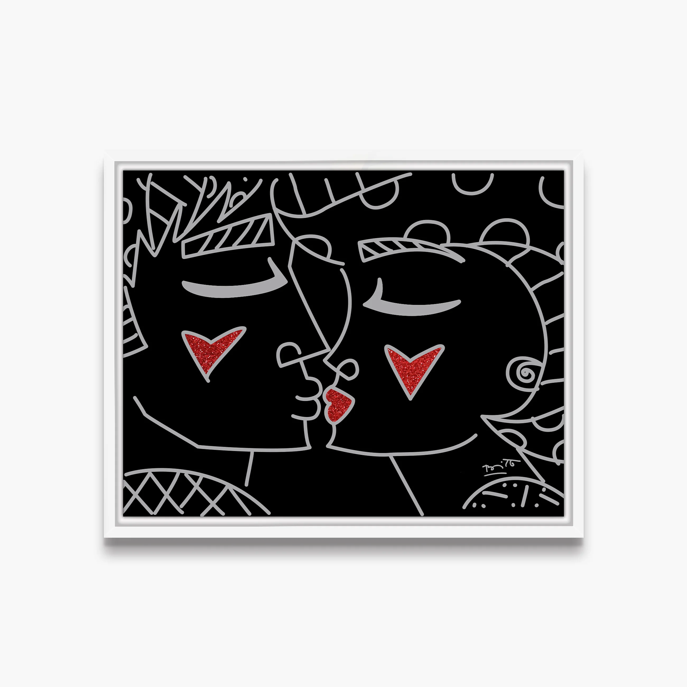 Two Red Hearts Red Lips - Limited Edition Print - Image 6