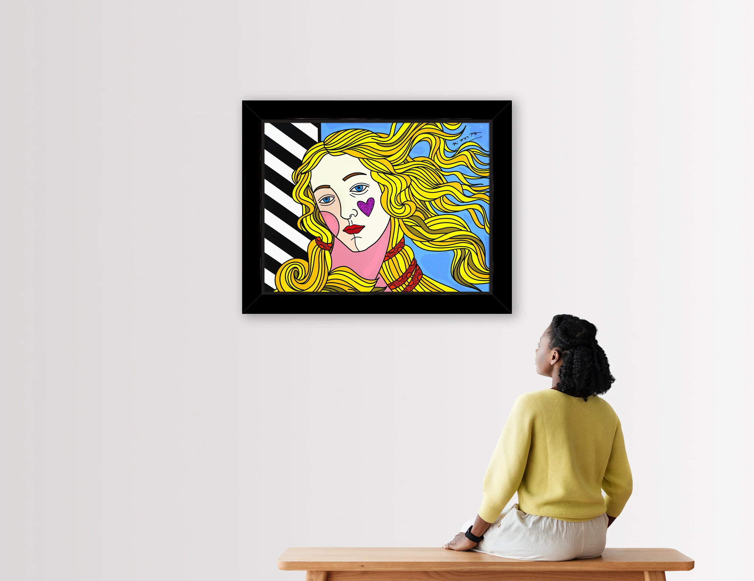 Venus Black & White - Mixed Media Original - Image 3