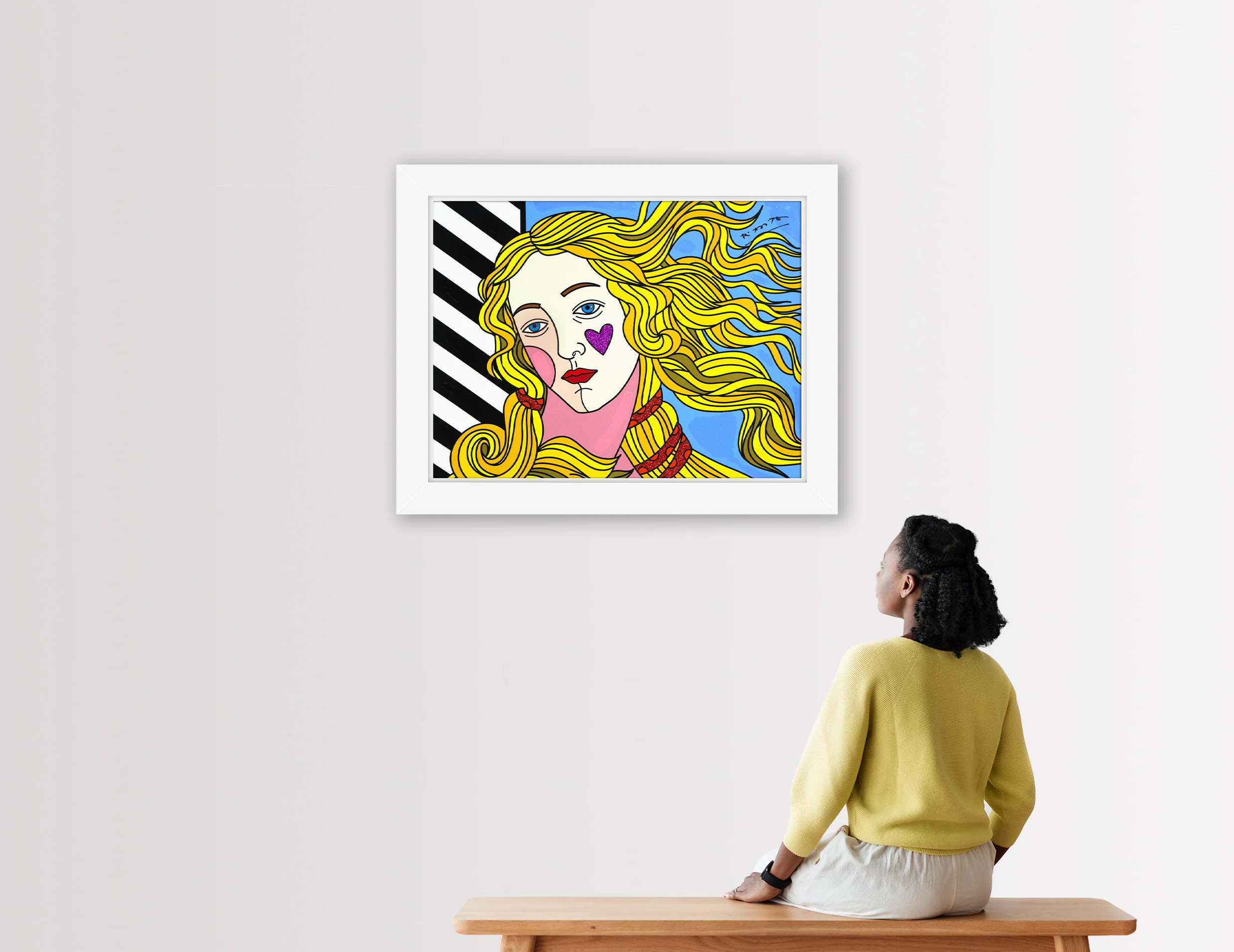 Venus Black & White - Mixed Media Original - Image 4