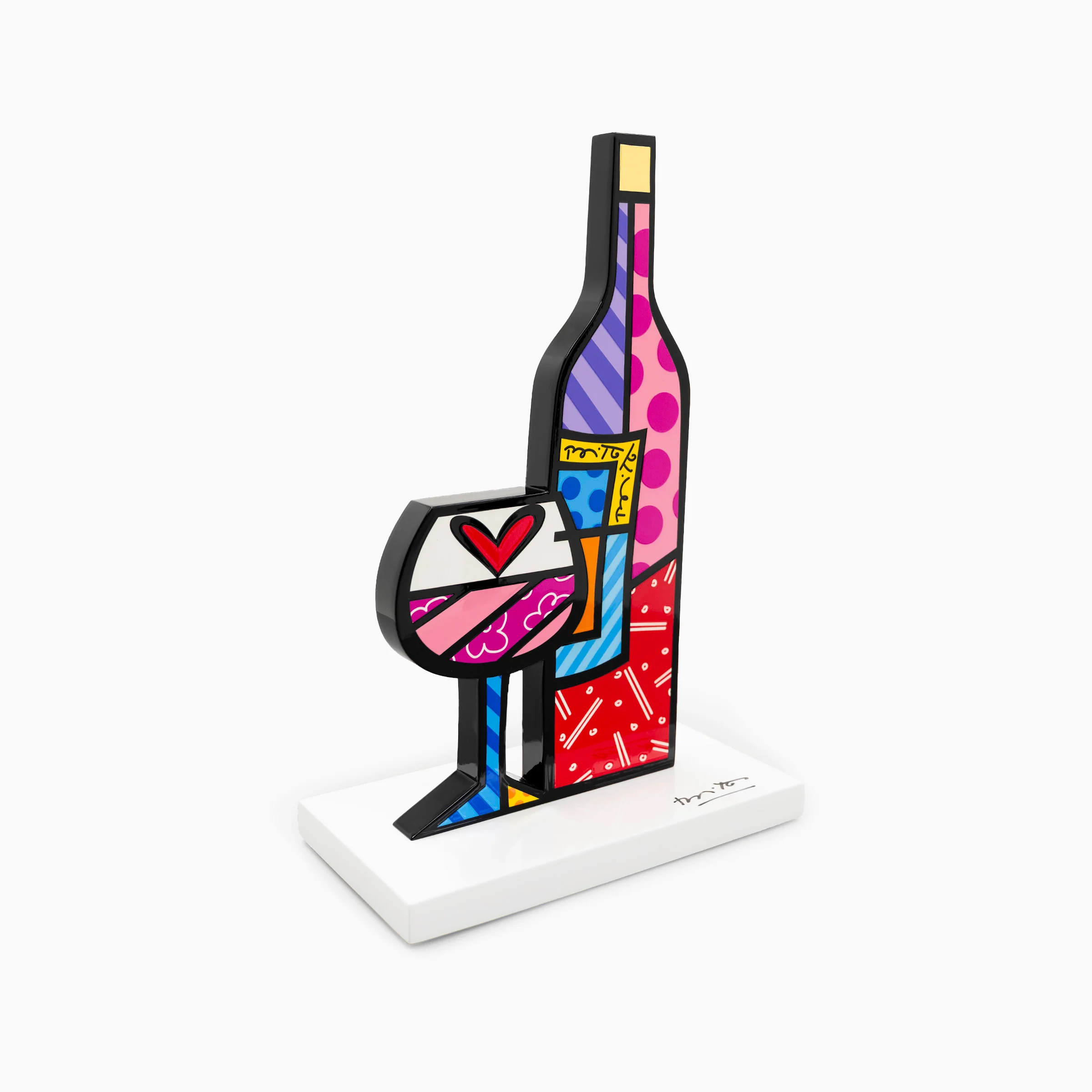 Wine & Glass (White Base) - Limited Edition Sculpture - Image 2