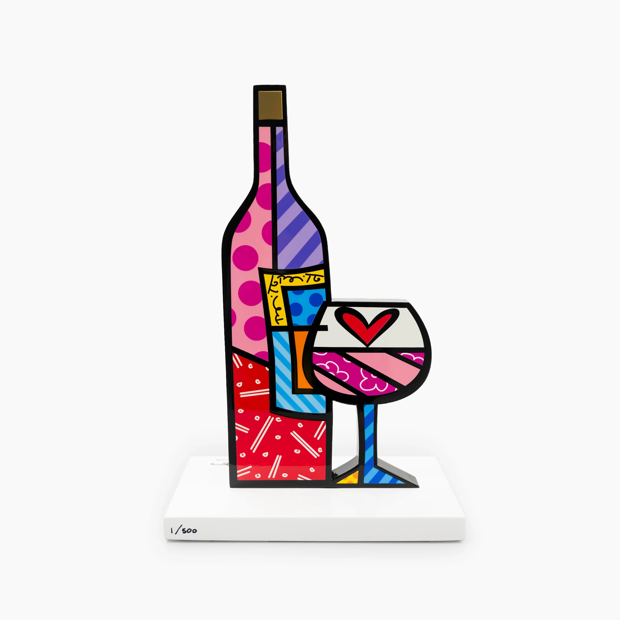 Wine & Glass (White Base) - Limited Edition Sculpture - Image 4