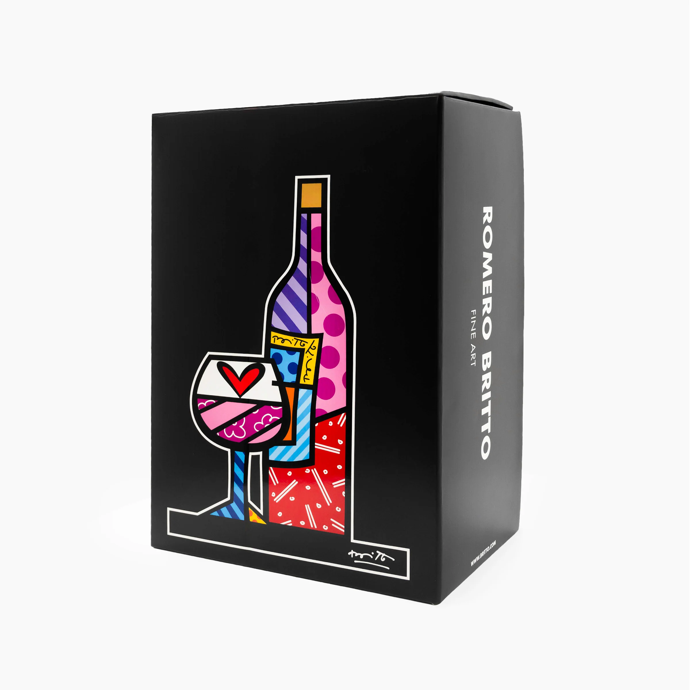 Wine Bottle & Wine Glass (Black Base) - Limited Edition Sculpture - Image 6